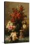 Still Life of Roses and Other Flowers-Jean Baptiste Claude Robie-Stretched Canvas