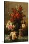 Still Life of roses and other flowers-Jean Baptiste Robie-Stretched Canvas