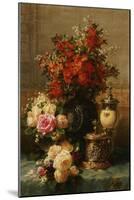 Still Life of roses and other flowers-Jean Baptiste Robie-Mounted Giclee Print