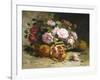 Still Life of Roses and Pomegranates-Eugene Henri Cauchois-Framed Giclee Print