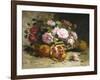 Still Life of Roses and Pomegranates-Eugene Henri Cauchois-Framed Giclee Print