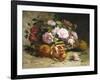 Still Life of Roses and Pomegranates-Eugene Henri Cauchois-Framed Giclee Print