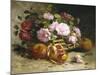 Still Life of Roses and Pomegranates-Eugene Henri Cauchois-Mounted Giclee Print