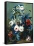 Still Life of Roses and Poppies-Johann Drechsler-Framed Stretched Canvas