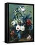 Still Life of Roses and Poppies-Johann Drechsler-Framed Stretched Canvas