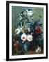 Still Life of Roses and Poppies-Johann Drechsler-Framed Premium Giclee Print