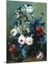 Still Life of Roses and Poppies-Johann Drechsler-Mounted Premium Giclee Print