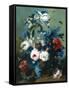 Still Life of Roses and Poppies-Johann Drechsler-Framed Stretched Canvas