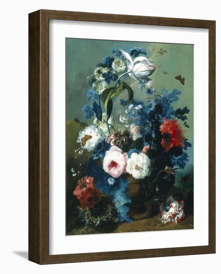 Still Life of Roses and Poppies-Johann Drechsler-Framed Giclee Print