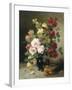 Still Life of Roses and Wallflowers-Eugene Henri Cauchois-Framed Giclee Print