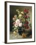 Still Life of Roses and Wallflowers-Eugene Henri Cauchois-Framed Giclee Print