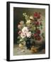 Still Life of Roses and Wallflowers-Eugene Henri Cauchois-Framed Giclee Print