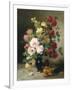 Still Life of Roses and Wallflowers-Eugene Henri Cauchois-Framed Giclee Print