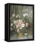 Still Life of Roses, Anemones and Phlox in a Basket-Francois Rivoire-Framed Stretched Canvas