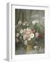 Still Life of Roses, Anemones and Phlox in a Basket-Francois Rivoire-Framed Giclee Print