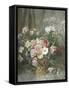 Still Life of Roses, Anemones and Phlox in a Basket-Francois Rivoire-Framed Stretched Canvas