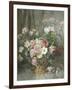 Still Life of Roses, Anemones and Phlox in a Basket-Francois Rivoire-Framed Giclee Print