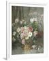 Still Life of Roses, Anemones and Phlox in a Basket-Francois Rivoire-Framed Giclee Print