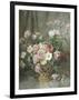 Still Life of Roses, Anemones and Phlox in a Basket-Francois Rivoire-Framed Giclee Print