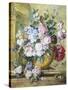 Still Life of Roses, Delphiniums and Tulips-Jacobus Linthorst-Stretched Canvas