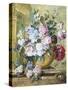 Still Life of Roses, Delphiniums and Tulips-Jacobus Linthorst-Stretched Canvas