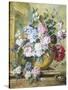 Still Life of Roses, Delphiniums and Tulips-Jacobus Linthorst-Stretched Canvas