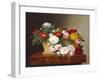 Still Life of Roses in a Basket on a Ledge-Johan Laurentz Jensen-Framed Giclee Print