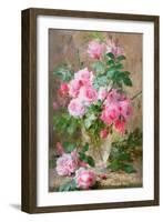 Still Life of Roses in a Glass Vase-Frans Mortelmans-Framed Giclee Print