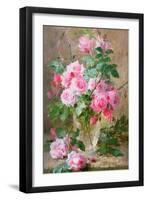 Still Life of Roses in a Glass Vase-Frans Mortelmans-Framed Giclee Print