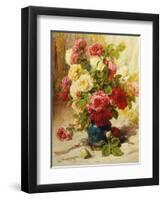 Still Life of Roses in a Vase-Georges Jeannin-Framed Giclee Print