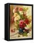 Still Life of Roses in a Vase-Georges Jeannin-Framed Stretched Canvas
