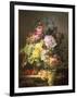 Still Life of Roses, Lilies and Strawberries-Francois Duval-Framed Giclee Print