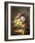 Still Life of Roses, Lilies and Strawberries-Francois Duval-Framed Premium Giclee Print