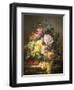 Still Life of Roses, Lilies and Strawberries-Francois Duval-Framed Premium Giclee Print