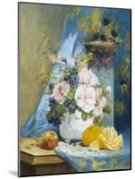 Still Life of Roses with an Orange-Eugene Henri Cauchois-Mounted Giclee Print