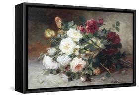 Still Life of Roses-Eugene Henri Cauchois-Framed Stretched Canvas