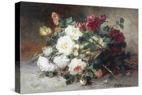 Still Life of Roses-Eugene Henri Cauchois-Stretched Canvas