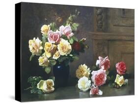 Still Life of Roses-Olaf August Hermansen-Stretched Canvas