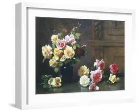 Still Life of Roses-Olaf August Hermansen-Framed Giclee Print