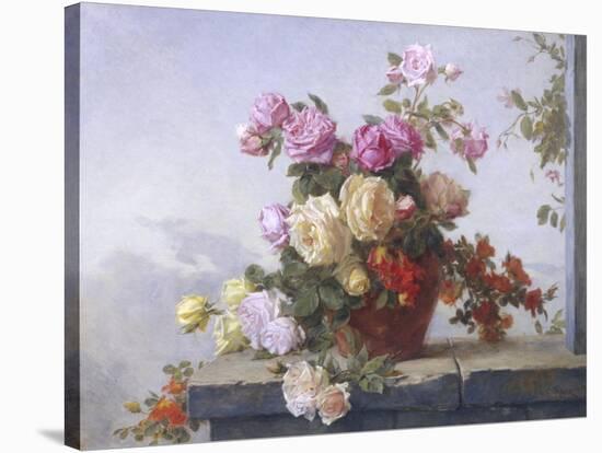 Still Life of Roses-Paul Claude Jance-Stretched Canvas