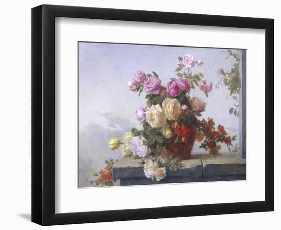 Still Life of Roses-Paul Claude Jance-Framed Premium Giclee Print