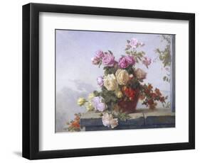 Still Life of Roses-Paul Claude Jance-Framed Premium Giclee Print