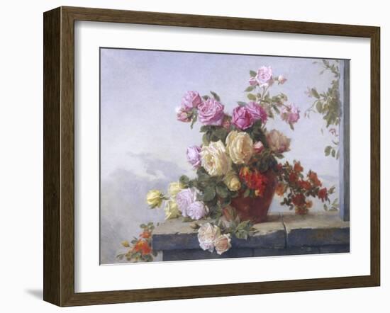 Still Life of Roses-Paul Claude Jance-Framed Giclee Print