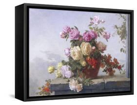 Still Life of Roses-Paul Claude Jance-Framed Stretched Canvas
