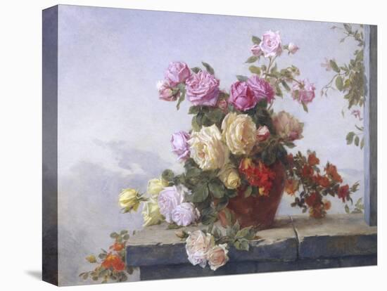 Still Life of Roses-Paul Claude Jance-Stretched Canvas