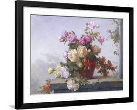 Still Life of Roses-Paul Claude Jance-Framed Giclee Print