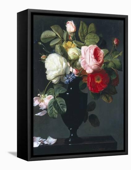 Still Life of Roses-Antoine Berjon-Framed Stretched Canvas