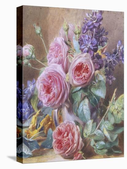 Still Life of Roses-Mary Margetts-Stretched Canvas