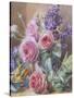 Still Life of Roses-Mary Margetts-Stretched Canvas