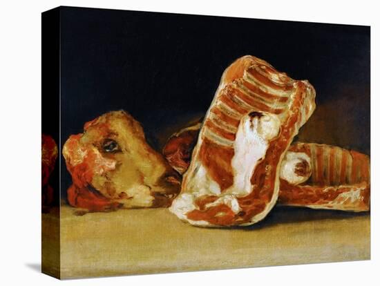 Still Life of Sheep's Ribs and Head (The Butcher's Counter)-Francisco de Goya-Stretched Canvas